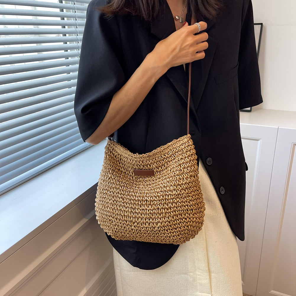 Sustainable Handwoven Straw Tote Bag - Eco-Friendly Beach & Vacation Bag