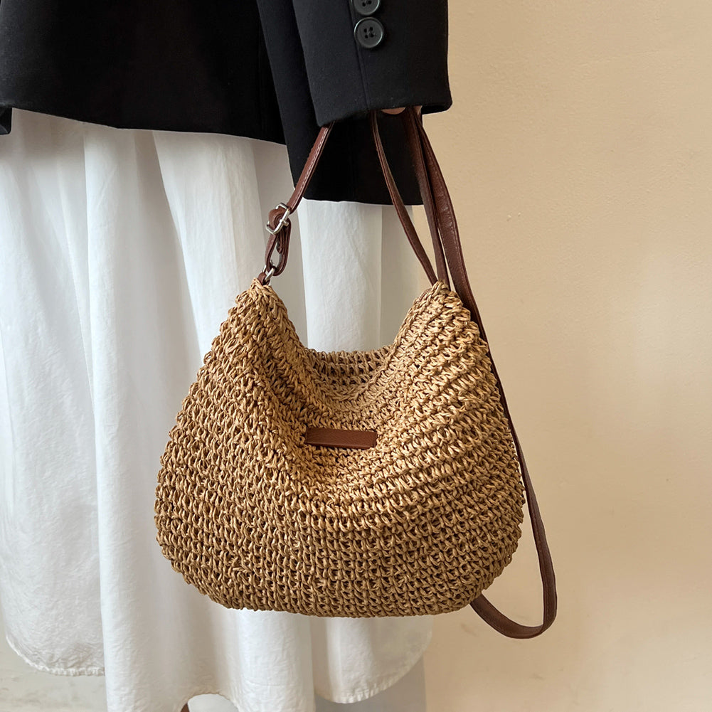 Sustainable Handwoven Straw Tote Bag - Eco-Friendly Beach & Vacation Bag